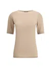 Fabiana Filippi Lightweight Short Sleeve Round Neck Top In Brown
