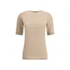 Fabiana Filippi Lightweight Short Sleeve Round Neck Top In Brown
