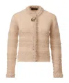 Fabiana Filippi Striped Knit Wool Jacket With Button Detail In Gray