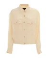 Fabiana Filippi Bomber Jacket With Front Pockets And Diamond Thread In Nude