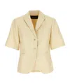 Fabiana Filippi Short Sleeve Blazer With Back Vent In White