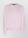 Fabiana Filippi Long Sleeve Crew Neck Knitwear Top In Pink