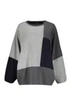 Fabiana Filippi Long Sleeve Crew-neck Sweater In Grey