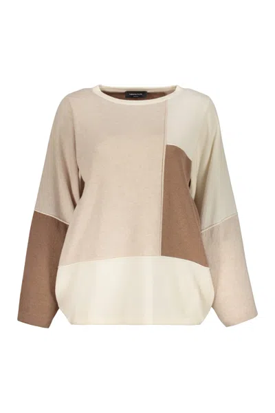 Fabiana Filippi Contrasting-panel Detail Jumper In Ivory