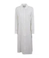 Fabiana Filippi White Button-down Dress With Mandarin Collar