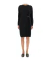 Fabiana Filippi Knit Dress With Brooch In Black