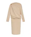 Fabiana Filippi Wool Long Dress In Nude