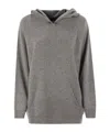 Fabiana Filippi Long-sleeves Ribbed Hoodie In Gray