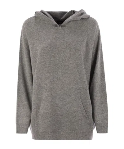 Fabiana Filippi Long Sleeve Hoodie In Gray