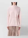 Fabiana Filippi Long Sleeve Mock Neck Knit Sweater In Pink