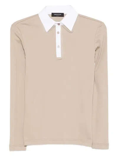 Fabiana Filippi Long-sleeve Polo Shirt In Neutral