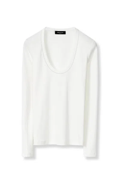 Pre-owned Fabiana Filippi Long Sleeve Ribbed Shirt For Women In White