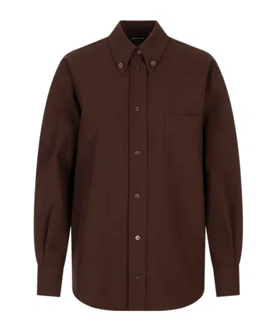 Fabiana Filippi Long Sleeve Shirt In Brown