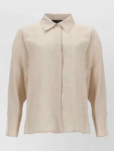 Fabiana Filippi Long Sleeve Shirt Collared Neck Buttons In Neutral