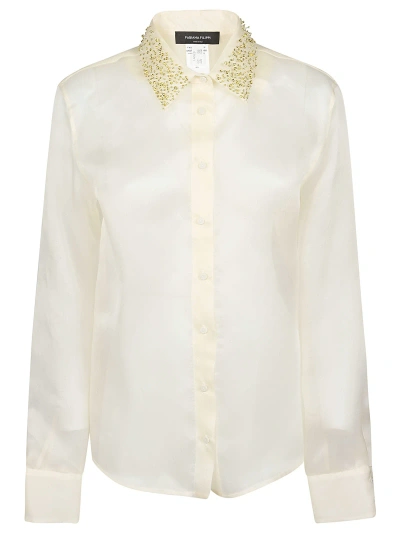 Fabiana Filippi Long Sleeve Shirt In Grigio/bianco/oro