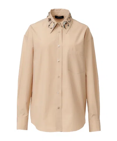Fabiana Filippi Long Shirt In Double Wool In Neutral