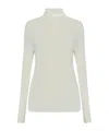 Fabiana Filippi Finely Ribbed Long-sleeved Top With Roll Neck In White