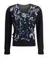 Fabiana Filippi Sequin-embellished V-neck Sweater In Black