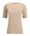 Fabiana Filippi Lightweight Short Sleeve Round Neck Top In Brown