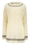 Fabiana Filippi Long Sleeve Sweater In Ivory