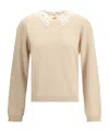 Fabiana Filippi Beige Fleece Wool Sweatshirt In Neutral