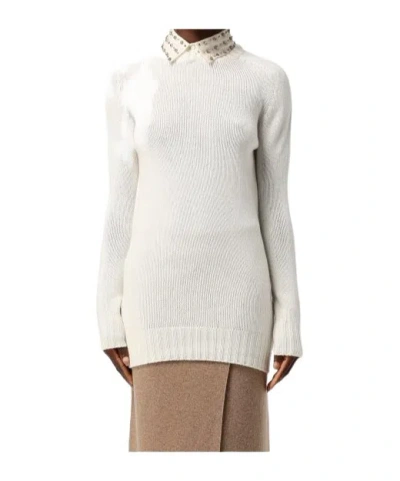 Fabiana Filippi Long Sleeve Sweater In White