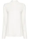 Fabiana Filippi Long Sleeve Top With High Neck And Bow Detail