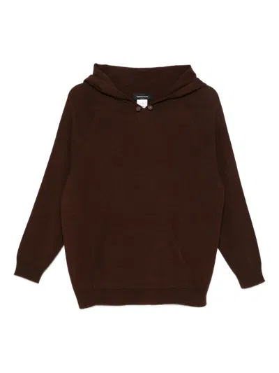 Fabiana Filippi Long-sleeve Wool-blend Hoodie In Brown
