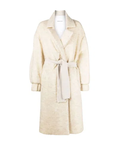 Fabiana Filippi Long Sleeved Belted Waist Coat In White