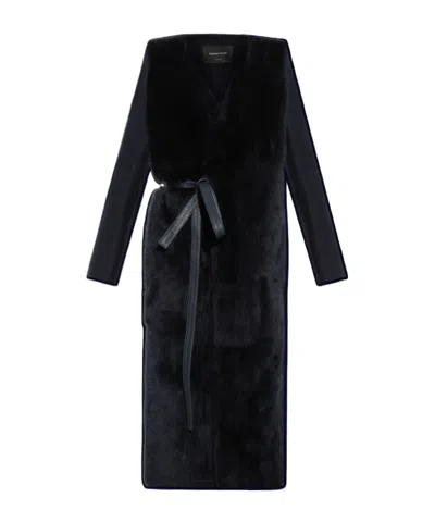 Fabiana Filippi Long-sleeved Coat In Black