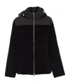 Fabiana Filippi Padded Velvet Jacket With Hood In Black