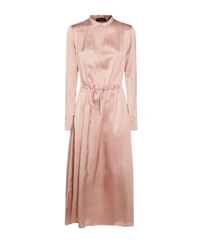 FABIANA FILIPPI FABIANA FILIPPI DRAWSTRING WAIST SATIN SHIRT DRESS