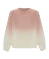 Fabiana Filippi Long-sleeved Gradient Sweater In Nude