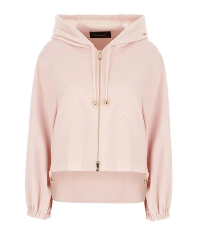 Fabiana Filippi Long-sleeved Hooded Jacket In Pink