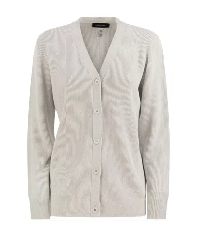 Fabiana Filippi Long-sleeved Knitted Cardigan In White