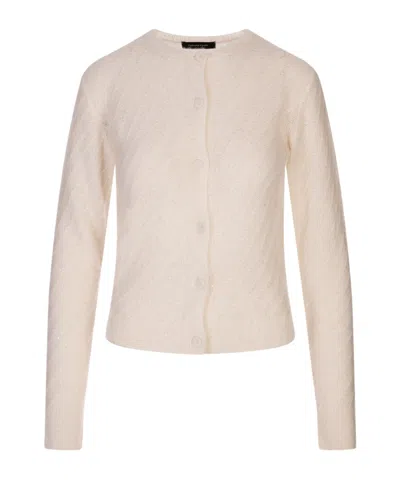 Fabiana Filippi Long-sleeved Knitted Cardigan In White