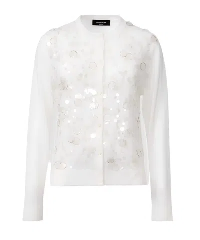 Fabiana Filippi Long-sleeved Knitted Cardigan In White