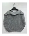 Fabiana Filippi Long-sleeved Knitted Sweater In Gray