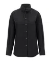 Fabiana Filippi Cotton Poplin Shirt With Knotted Lace Collar In Black