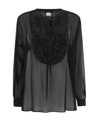 FABIANA FILIPPI FABIANA FILIPPI SHEER SLEEVED PANELLED BLOUSE