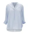 Fabiana Filippi Striped Split-neck Blouse In Blue