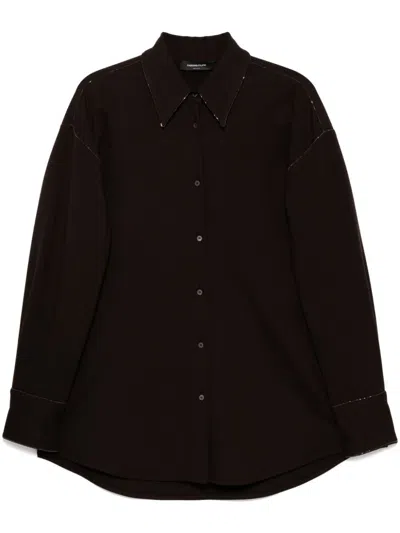Fabiana Filippi Long-sleeved Shirt In Brown