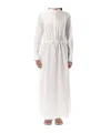 Fabiana Filippi Waist-cinched Cotton Poplin Dress With Diamond Thread In White