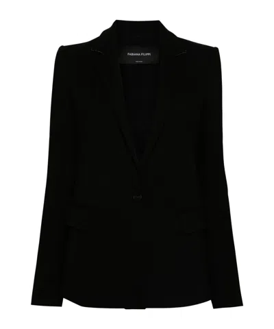 Fabiana Filippi Long-sleeved Suit Coat In Black