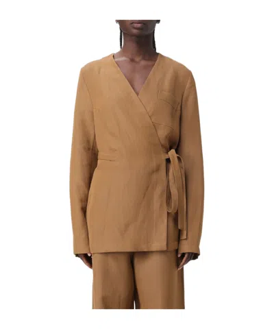 Fabiana Filippi Long Sleeved Suit Jacket In Sand