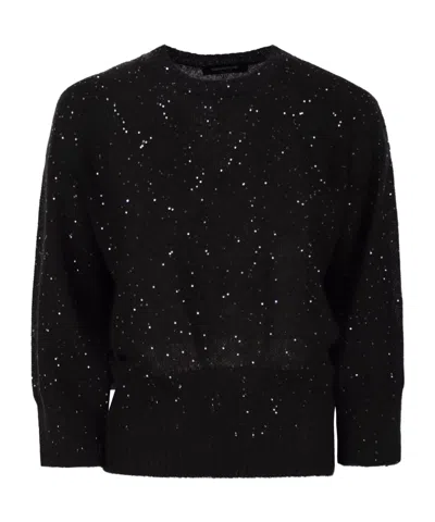 FABIANA FILIPPI FABIANA FILIPPI SEQUIN CREWNECK 3/4 SLEEVED JUMPER