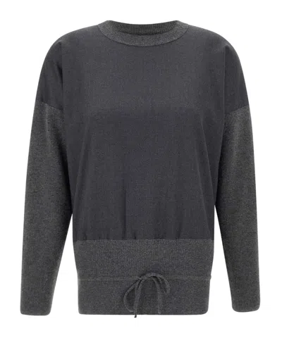 FABIANA FILIPPI FABIANA FILIPPI DRAWSTRING WAIST CREWNECK JUMPER