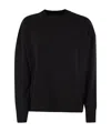 Fabiana Filippi Black Crewneck Sweater With Micro Paillettes In Wool In Black