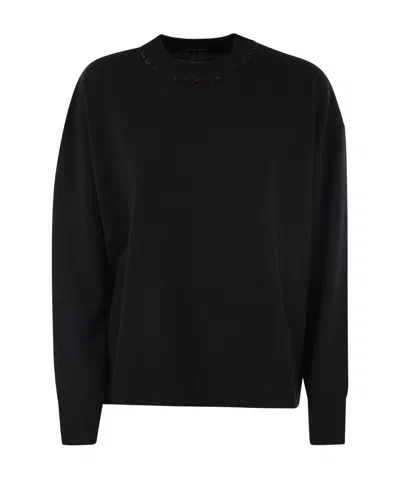 FABIANA FILIPPI FABIANA FILIPPI SEQUIN EMBELLISHED CREWNECK KNITTED JUMPER