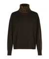 Fabiana Filippi Brown Wool Blend Turtleneck Sweater In Black